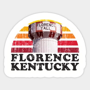 Florence Y'all Water Tower Sunrise Sticker